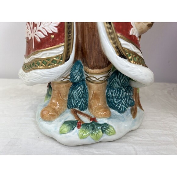 Fitz And Floyd Solstice Santa Handcrafted Christmas Teapot 12” 2005 New Open Box - Picture 5 of 16